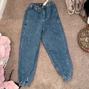 Bdg elastic denim high waisted cargo ish pants